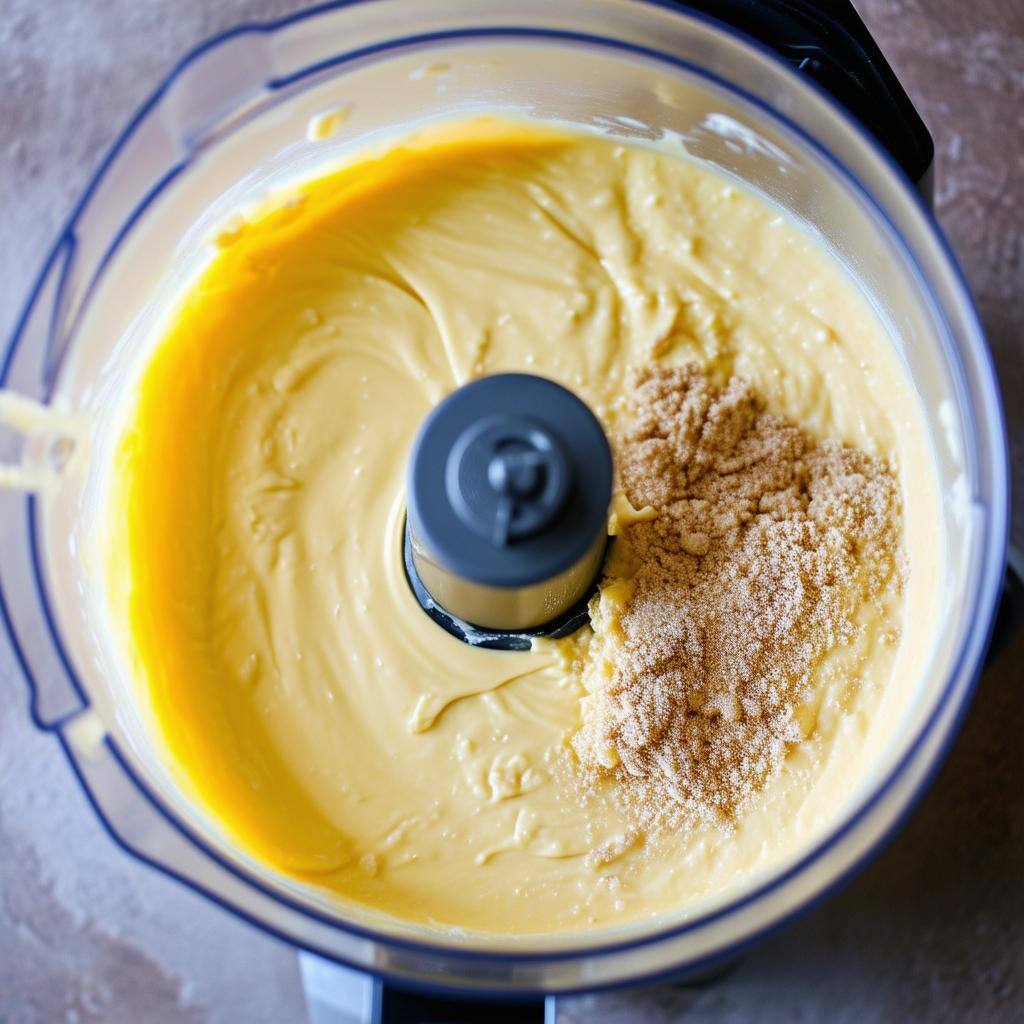 Add the cheesecake filling ingredients into a high speed blender and blend until smooth