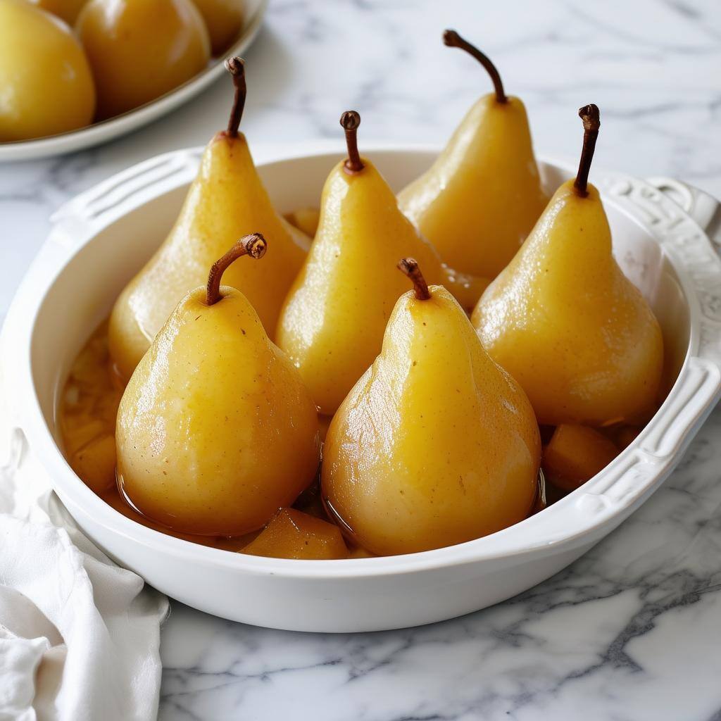 Cool and ServeOnce cooked, remove the pears from the liquid and let them cool