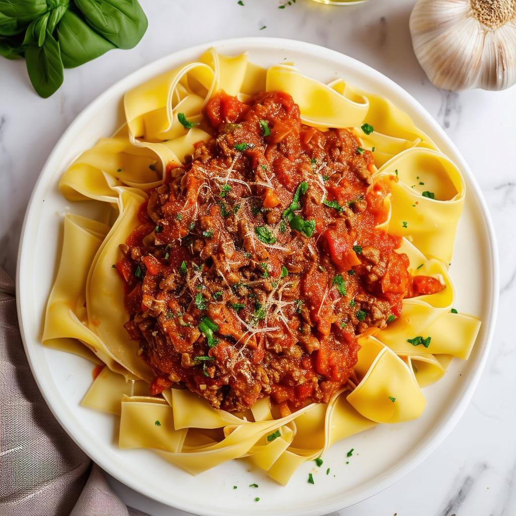 Toss the cooked pappardelle with your favourite sauce